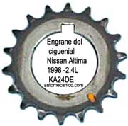 Nissan Altima - Cadena de tiempo - Timing chain - Motor 2.4L - Engrane del ciguenial