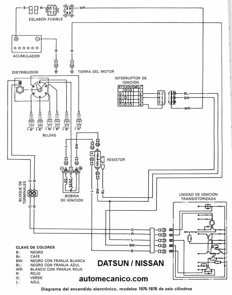 Diagrama del sistema de encendido electronico nissan
